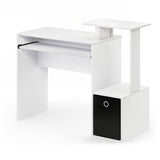 Furinno Econ Multipurpose Home Office Escritorio, Tabla de Madera aglomerada, Blanco/Negro, 40.01 x 40.01 x 86.61 cm