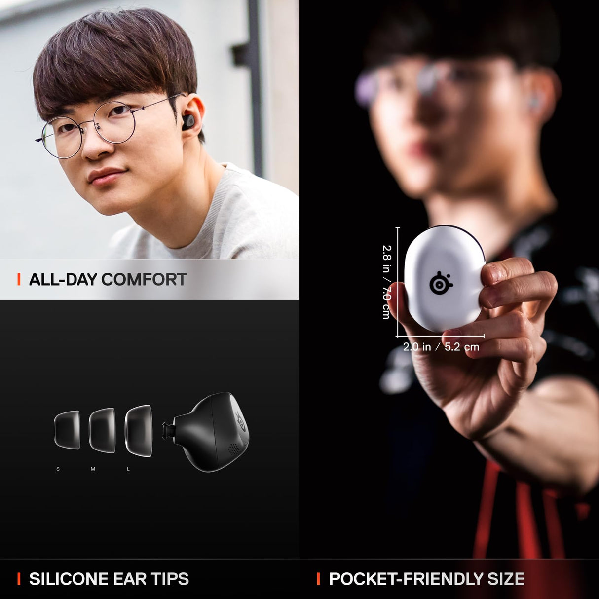 Steelseries Arctis GameBuds™ para Playstation - Auriculares inalámbricos para Juegos - 2,4 GHz + BT5.3 - Modo ANC/Transparencia - Resistencia al Agua IP55-40 Horas de autonomía - Carga inalámbrica
