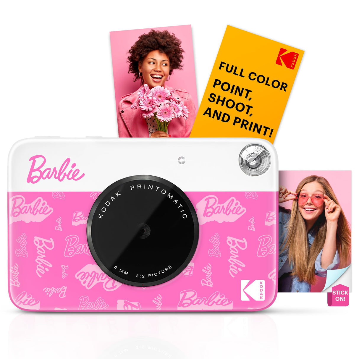 Kodak x Barbie Printomatic Cámara Digital de Impresión Instantánea a Color Completa Paquete de Inicio Barbie (Estilo de Firma) + Estuche de Cámara Deluxe Barbie + Papel Zink (20 Hojas)