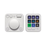 Logitech MX Creative Console, keypad programable con 9 teclas LCD personalizables y dial de control para diseño gráfico, edición de vídeo, fotografía, uso con Adobe, Zoom, Spotify - Gris Pálido