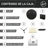 Hoover Robot Aspirador, Succión 4000 Pa, Navegación Láser, Wi-Fi, Base de Carga con Retorno Automático, Sensor de Obstáculos, Mapeo del Hogar [HG4]