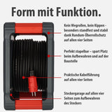 Brennenstuhl Carrete de cable profesional KA 3100 5 IP44 (cable H07RN-F 3G1,5 de 33 m en negro, 5 tomas de seguridad, uso en obra y exterior permanente, fabricado en Alemania)