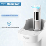 Aquavie Technology - OsmoBAR - Fuente de Agua purificada por ultrafiltración - Dispensador instantáneo de Agua templada y Caliente - Depósito de 1,1 L