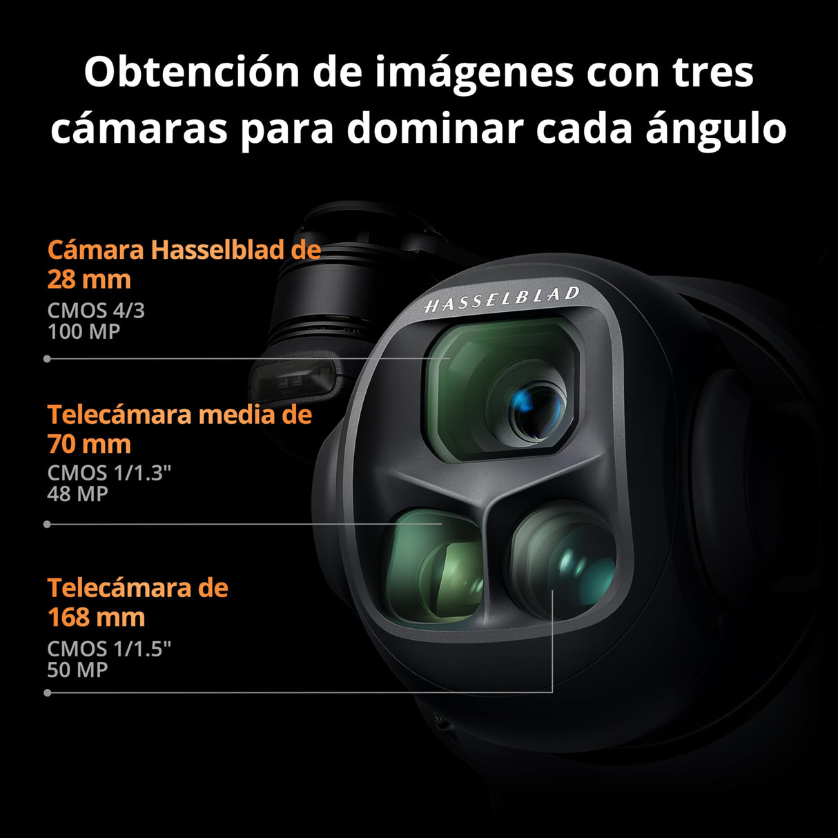 Pack para Creadores DJI Mavic 4 Pro 512 GB con DJI RC Pro 2, dron tricámara insignia con cámara Hasselblad de 100 MP y sensor CMOS 4/3, 51 min de tiempo de vuelo, tres baterías, centro de carga