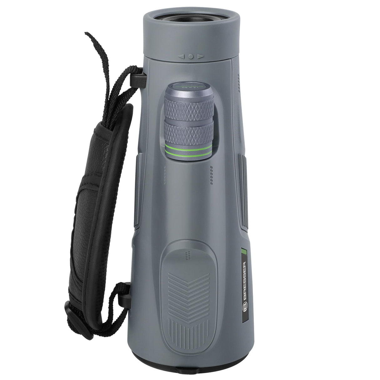 Bresser Monocular Wave 12x50 con Alto Aumento, Revestimiento Cristal BaK - 4, Resistente al Agua y Adecuado para Personas con Gafas, Gris