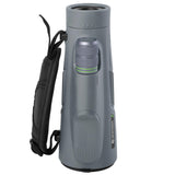 Bresser Monocular Wave 12x50 con Alto Aumento, Revestimiento Cristal BaK - 4, Resistente al Agua y Adecuado para Personas con Gafas, Gris