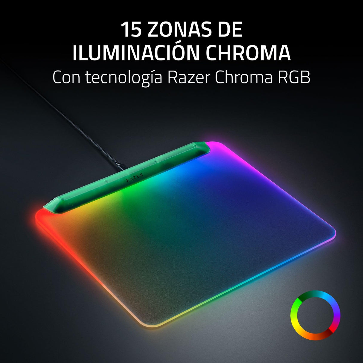 Razer Firefly V2 Pro Phantom Green Edition - Alfombrilla de ratón para Juegos Totalmente iluminada con Chroma RGB (Puerto USB, Superficie microtexturada, Base Antideslizante) Phantom Green