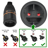 Electraline 49248 Alargador con Enrollacables 40 m, Sistema Antidesconexión Electralock, 2 x 1,5 mm², Negro y Naranja
