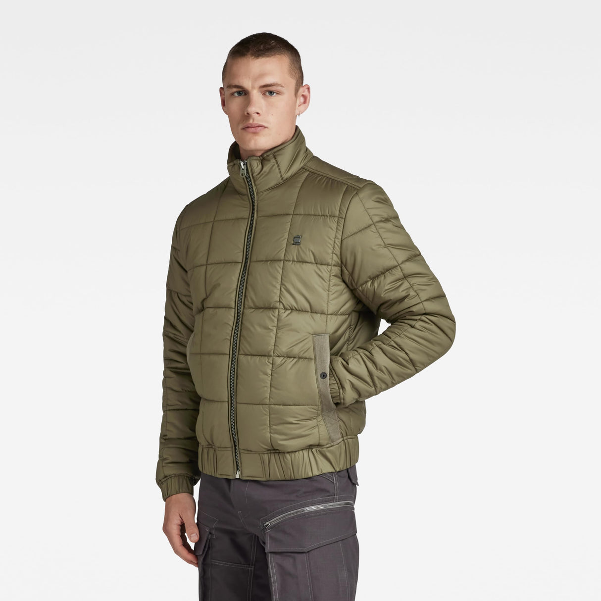 G-Star Para Hombre Meefic quilted jkt, Verde (shadow olive D23965-B958-B230), M