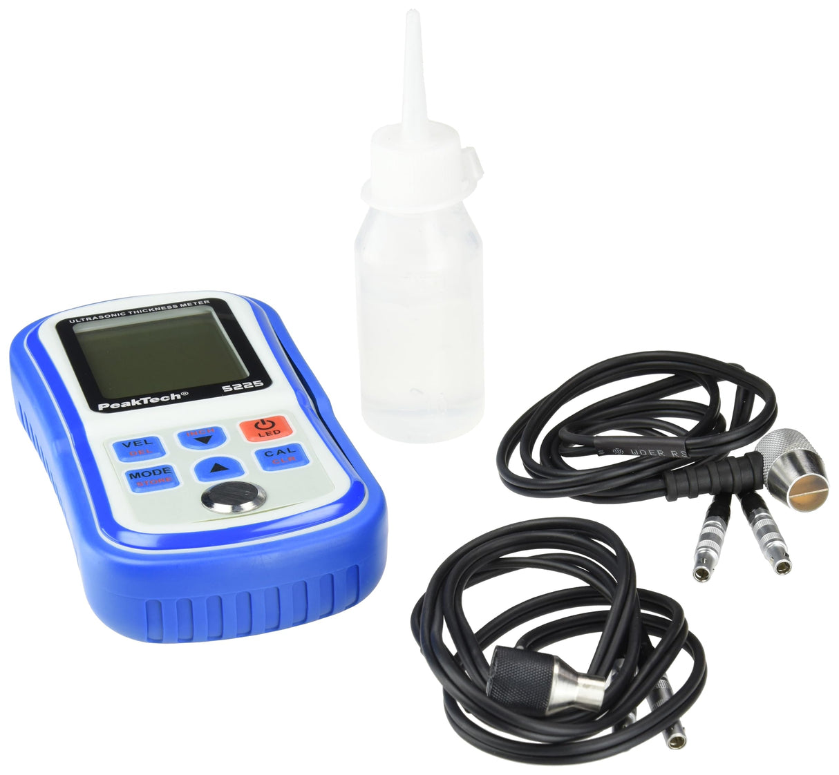 PeakTech, P 5225 Medidor de espesores por ultrasonidos para la medición precisa de espesores de material de 1,00 mm a 300,0 mm, Medidor de espesores de material con resolución de 1,00 mm a 300,0 mm