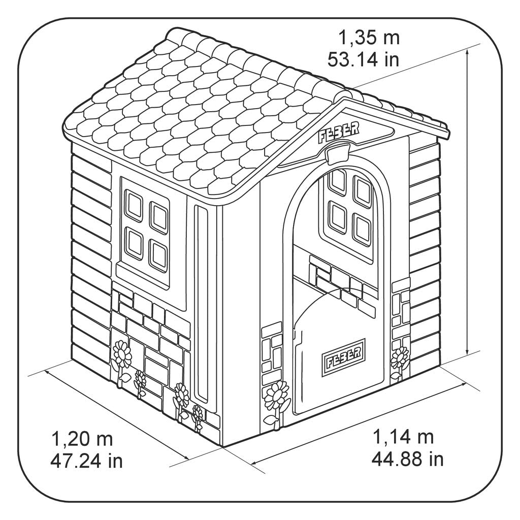FEBER - Wonder House, Casita Wonder con Puerta, Buzón, Balcón Trasero y 2 Ventanas, Sistema Anti-UV Que da Resistencia al Color y Plástico, Fácil Montaje, para Niños de 2 a 7 años, Famosa (800013046)