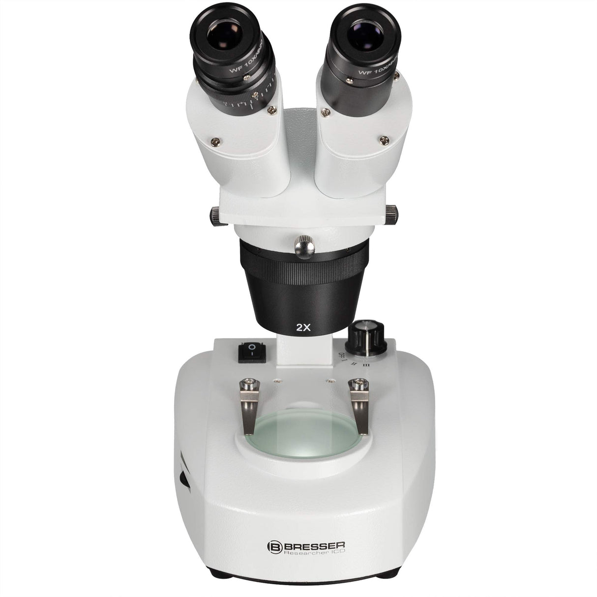 Bresser 5803100 Researcher ICD LED 20x-80x Microscopio, blanco