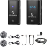 Sevenoak Micrófono inalámbrico Lavalier, con OLED, micrófono inalámbrico de doble solapa de 2,4 GHz con estéreo/mono para cámara, iPhone, PC, grabación de vídeo, entrevista, Vlog SKM-W4 K1 (2 TX+1 RX)