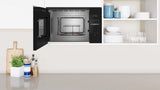 Balay 3CG5172N2 - Microondas, electrónico, Encastrable sin marco, 38 cm, 20 l, 5 F, Aqualisis, Ap. lateral izquierda, 8 recetas, Plato giratorio 25.5 cm, Con grill, Cristal Negro