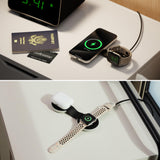 Twelve South Butterfly 2 en 1 Cargador inalámbrico Compacto Plegable con Adaptador de Viaje, Carga MagSafe Duo de 15 W para iPhone, Airpods y Apple Watch