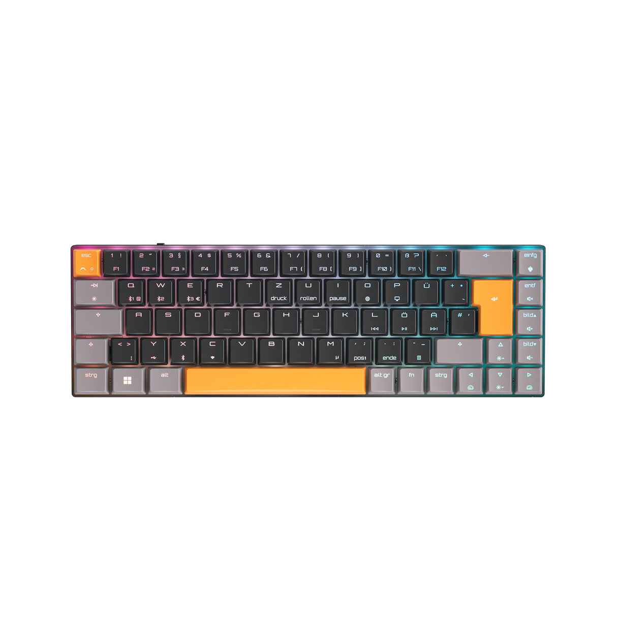 CHERRY MX-LP 2.1 Teclado Inalámbrico Compacto de Gaming con 69 teclas, Disposición Alemania (QWERTZ), Switches Mecánicos MX LOW PROFILE SPEED, Negro