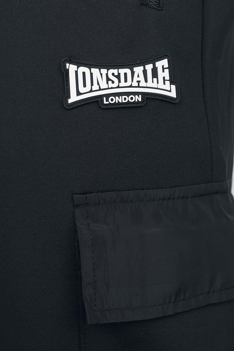 Lonsdale London Bulough Hombre chándal Negro M 95% Polyester,5% Elastán