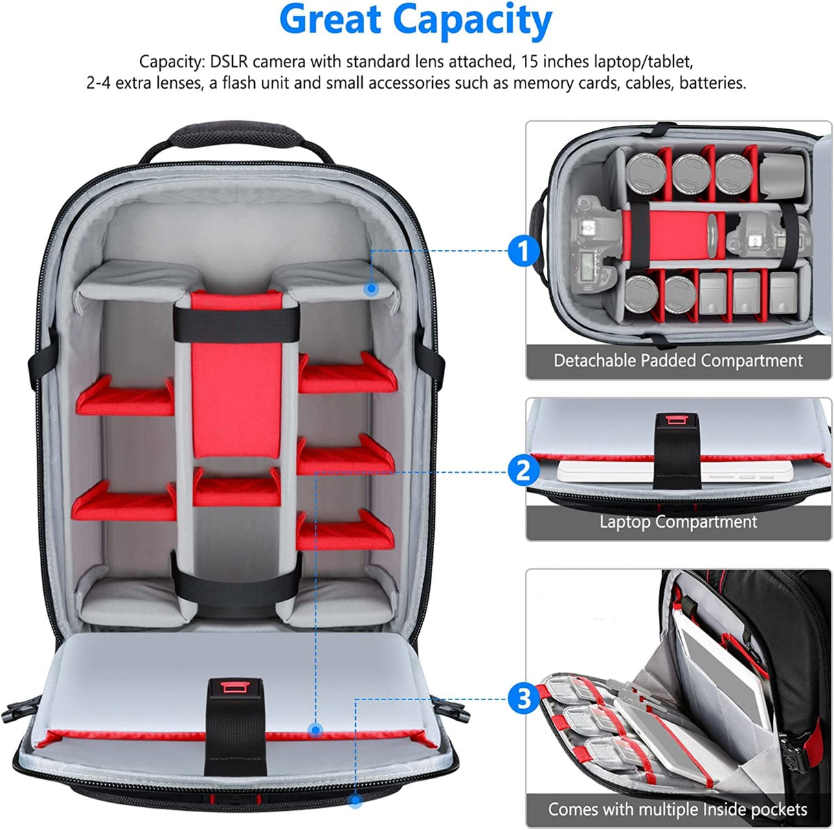 Neewer Maletín con Ruedas 2 en 1 para Cámaras: Antigolpes Acolchado y Extraíble, Asa Retráctil Oculta, para Cámara, Trípode, Flash, Lentes y Portátil. para Viajes en Avión