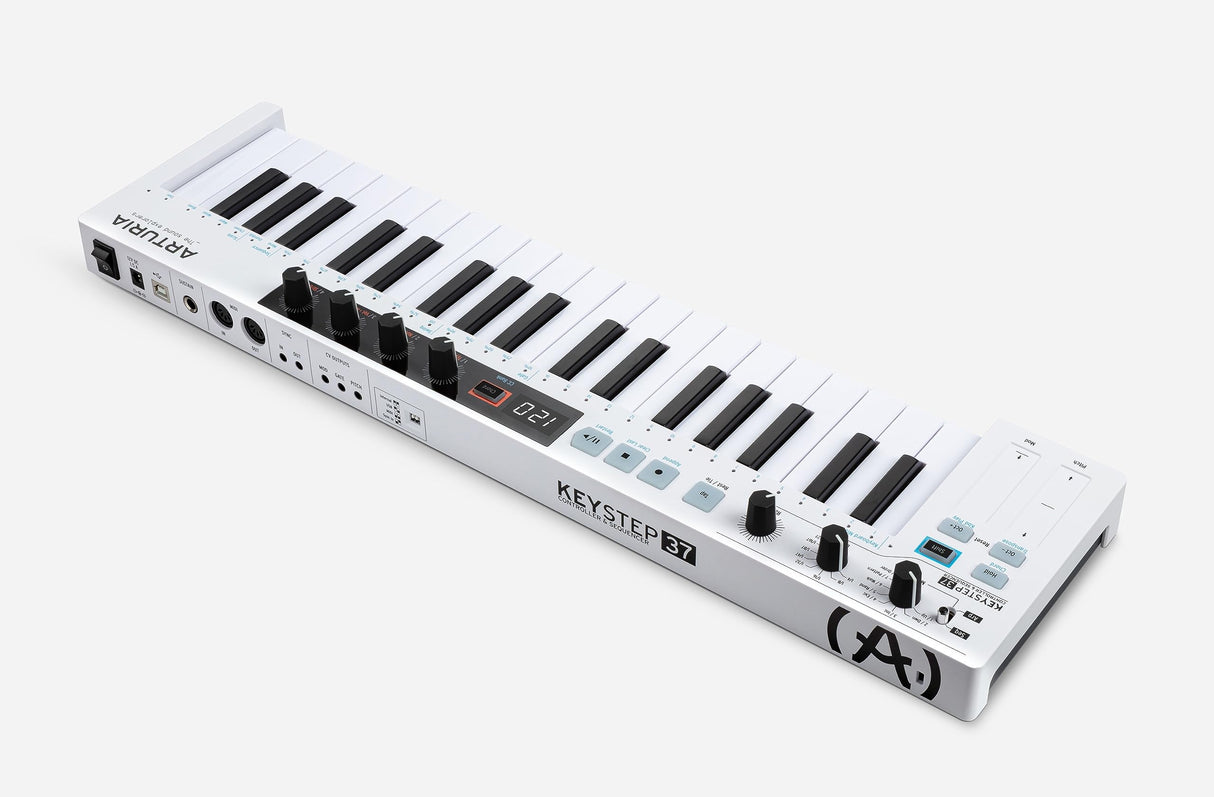 Arturia - Keystep 37 - Controlador MIDI Creativo, Secuenciador, Arpegiador y Generador de Acordes - 37-Note Slimkey Keyboard, controles MIDI CC asignables, Scale Mode, Conectividad Versátil