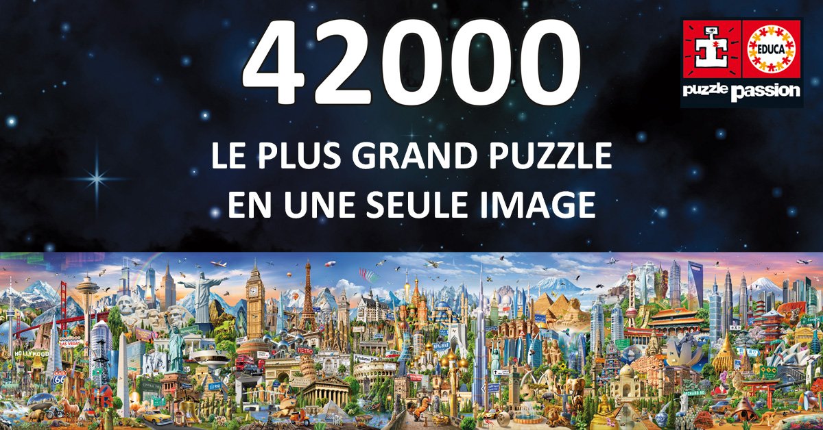 Educa - Puzzle XXL 42000 Piezas para Adultos | La Vuelta al Mundo | Incluye Lámina y Servicio de Piezas Perdidas | Rompecabezas Educativo y Decorativo | A Partir de 14 años (17570)