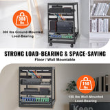 VEVOR Rack de Servidor de Marco Abierto de 15U, Profundidad Ajustable de 23"-40", Rack de Servidor de Red, 4 Postes con Ruedas, sostiene Todos Sus Equipos de TI de Red Módem enrutador de Engranaje