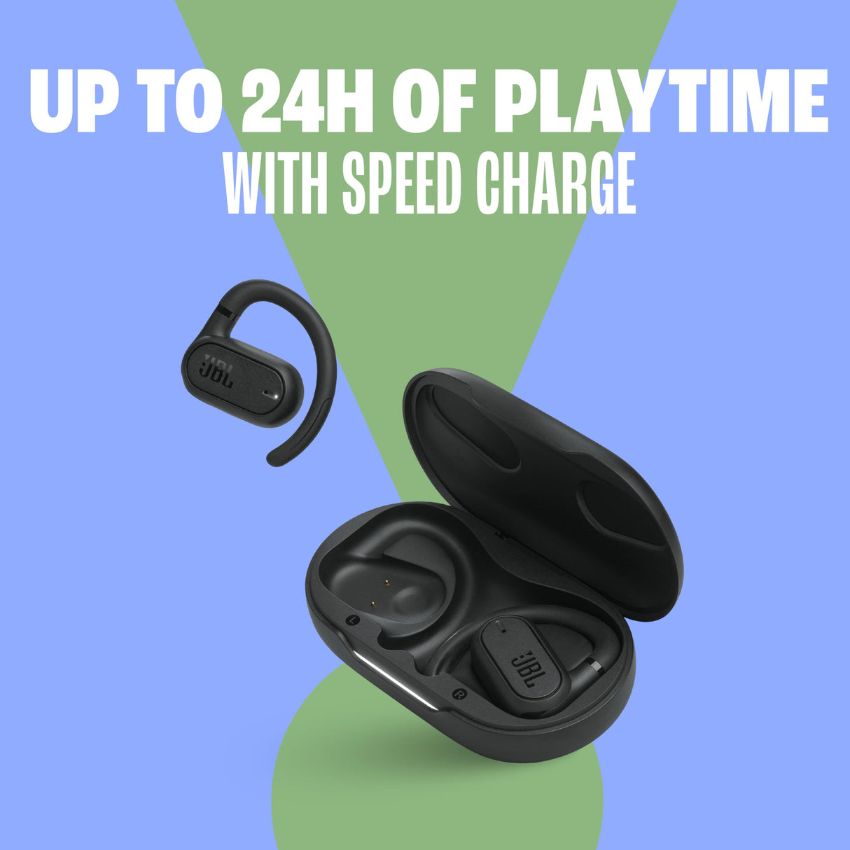 JBL Auriculares inalámbricos de conducción de aire Soundgear Sense, con tecnología Bluetooth y JBL OpenSound, sonido dinámico, resistencia al sudor IP54 y hasta 24 horas de reproducción, negro