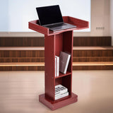 VEVOR Atril de Madera Alto de 105 cm, Soporte de Podio con Superficie de Lectura de 60 x 40 cm, con Estante de Almacenamiento para Aulas, Conferencias, Iglesias, Presentaciones, Discursos, Conciertos