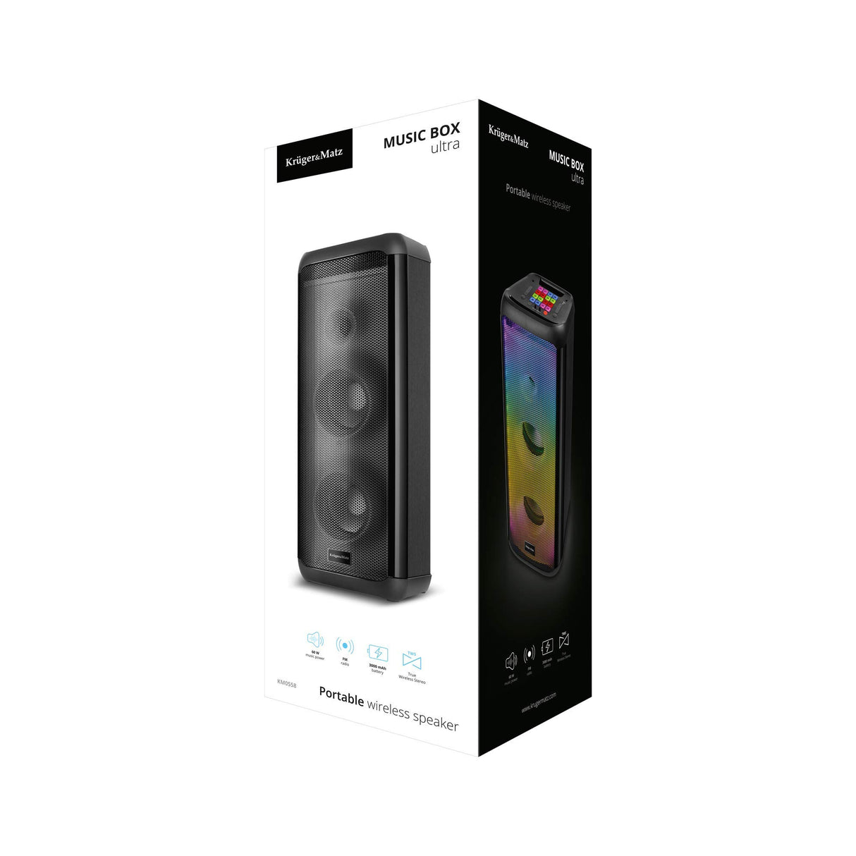 Altavoz inalámbrico portátil Kruger & Matz Music Box Ultra BT AUX USB