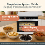 Proficook PC-DR1218 Deshidratador de Alimentos, 6 Bandejas Acero Inoxidable, Temperatura Ajustable 35-75°C, Temporizador 30 min - 24 h, Seca Frutas, Verduras, Carne, Hierbas