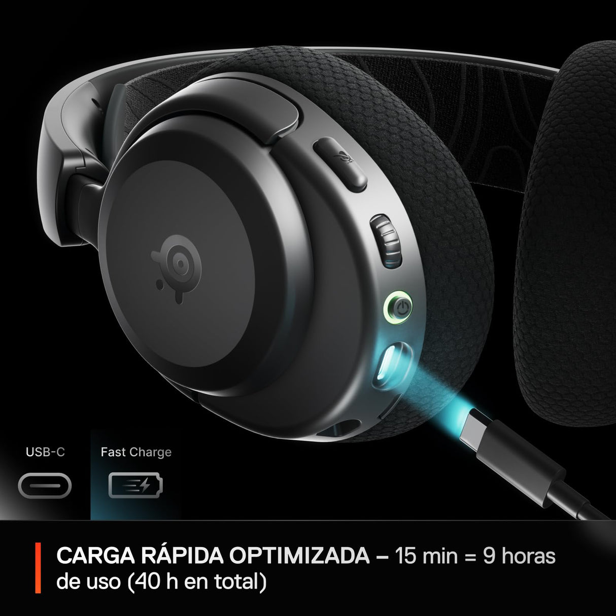 SteelSeries Arctis Nova 3X Wireless Auriculares Gaming multiplataforma - App - Batería 40h - Controladores magnéticos de neodimio - 2,4 GHz/Bluetooth - Micro extraíble - Xbox,PS, PC, Switch -Negro