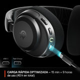 SteelSeries Arctis Nova 3X Wireless Auriculares Gaming multiplataforma - App - Batería 40h - Controladores magnéticos de neodimio - 2,4 GHz/Bluetooth - Micro extraíble - Xbox,PS, PC, Switch -Negro