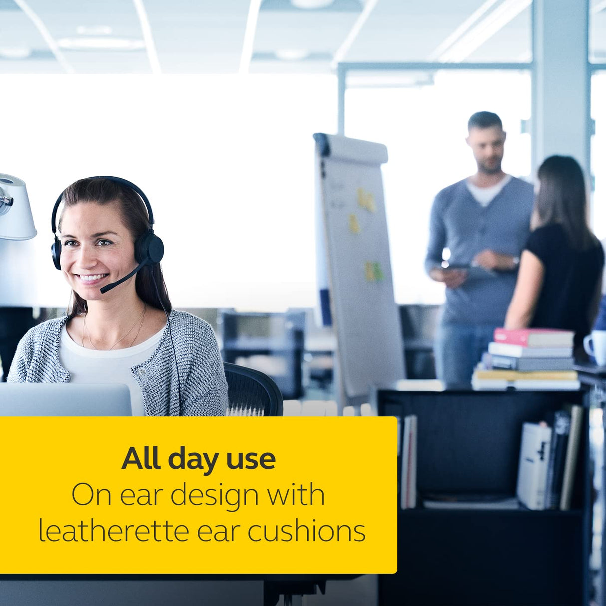 Jabra Evolve 30 MS - Auricular Monoaural Certificado por Microsoft para VoIP Softphone - Cancelación Pasiva de Ruido - Cable USB con Unidad de Control - Negro