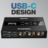 Reloop Flux - Interfaz DVS 6x6 IN/OUT USB-C Club-ready para Serato DJ Pro, 24 bits/96 kHz, compatible con giradiscos, CDJs u otros reproductores multimedia, hub USB-A de 2 puertos