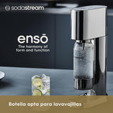 SodaStream Enso - Máquina Gasificadora de Agua Premium de Acero Inoxidable, Incluye Botella de 1 Litro para Gasificar Apta para Lavavajillas