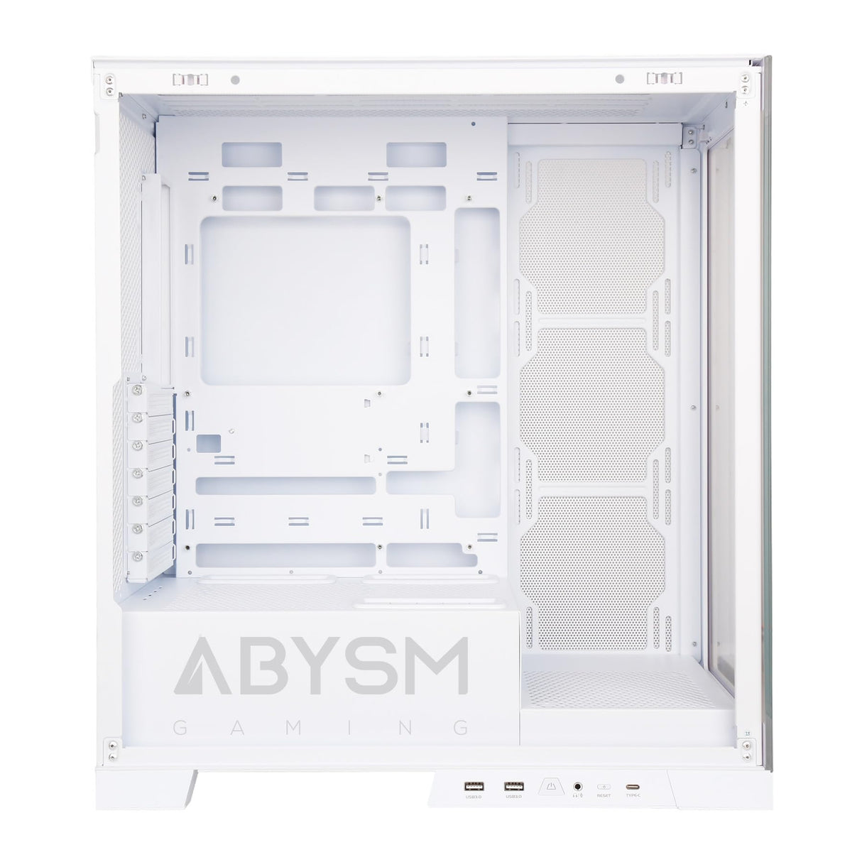 Abysm Gaming Caja PC Gamer Danube SAVA H500 White ATX, con Espacio para Tarjetas Gráficas de hasta 430 mm, Lateral y Frontal de Cristal Templado, USB-C y Ventiladores ARGB