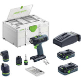 Festool Taladro atornillador a batería T 18+3 HPC 4,0 I-Set