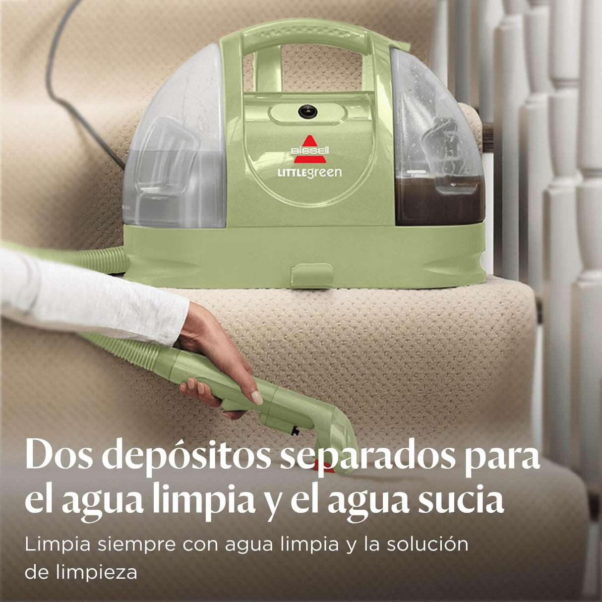 BISSELL Little Green, Aspiradora de Agua Tapicería, Lava Aspiradora para Manchas Cotidianas y Suciedad, Limpiador de Liquidos para Alfombras, Tapicería, Sofá, Auto & Más, Motor Potente de 340W, 4098N