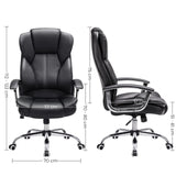 SONGMICS Silla de Oficina, Silla de Escritorio, Silla de Juego con Reposabrazos, Silla de Ordenador, Silla Ejecutiva, Altura Ajustable , para Estudio, Negro Tinta OBG57B