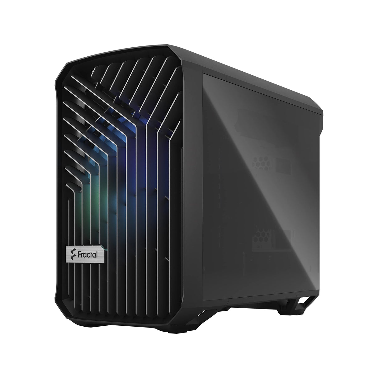 Fractal Design Torrent Nano RGB Black - Light Tint Tempered Glass Side Panels - Open Grille for Maximum Air Intake - 180mm RGB PWM Fan Included - Type C - mATX Airflow Mini Tower PC Gaming Case