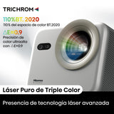Hisense M2 Pro - Mini Proyector Laser Trichroma UHD 4K Smart TV, de 65" a 200", 1300 Lumen, Dolby Vision, Zoom Óptico, Autoenfoque, Protección Ocular, Auto-Corrección Trapezoidal