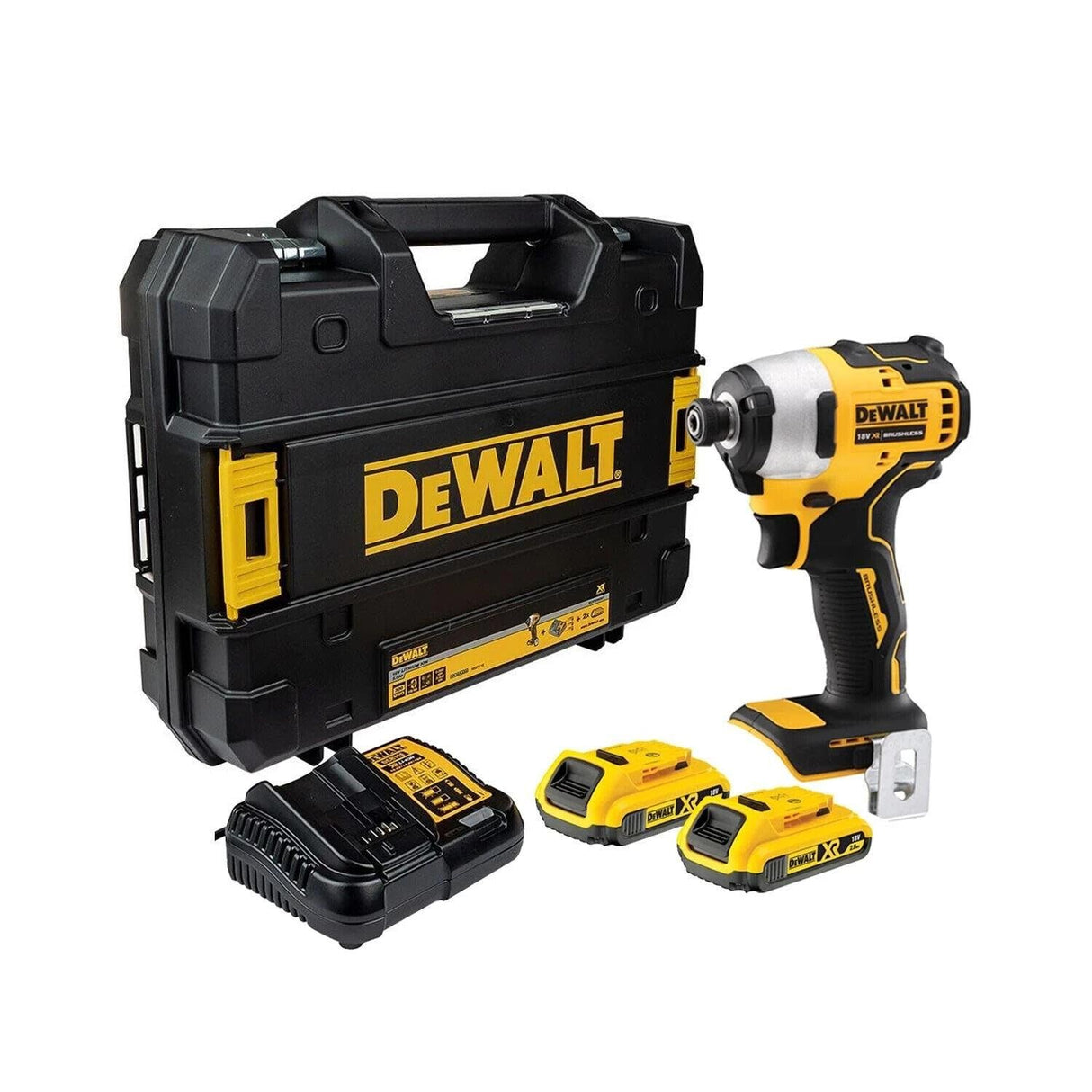 DeWalt DCF809D2T-QW Atornillador de Impacto inalámbrico 18 V, 2 Ah, Negro y Amarillo