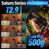 SIRUI Saturn 75mm T2.9 1.6X Full Frame Carbono Fibra Anamorphic Lens, Cine Cinema Objetivo Lens Lenses Lente Más Ligera Que 500g (Nature Flares, E Mount)