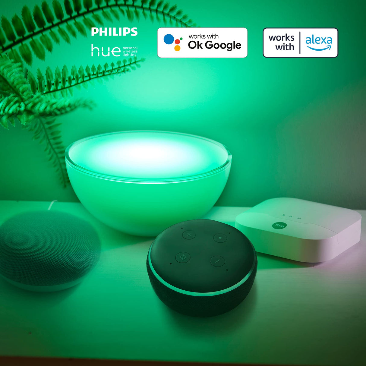 Yale IA-311 Alarma Sync Smart Home - 5 Piezas - Hub- Sensor Puerta / Ventana- Detector de Movimiento- Llavero- Geolocalización- Compatible con Alexa- Asistente de Google- Philips Hue