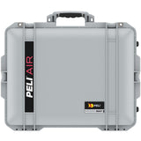 PELI 1607 Air Maleta Trolley Ultra Resistente y Ligera para cámaras y Sistemas ópticos, estanca e Impermeable al Polvo, 63L de Capacidad, Fabricada en EE.UU., sin Espuma, Color Gris