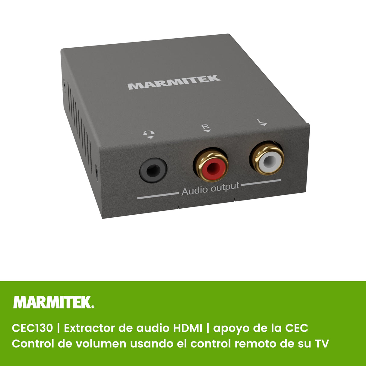 HDMI Audio Extractor CEC - Marmitek CEC130 - Admite control de volumen a través de CEC - Convertidor HDMI - Interfaz de Audio