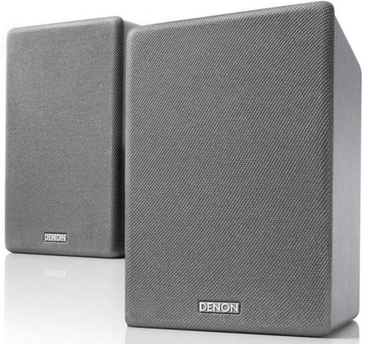Denon Altavoces SCN10, altavoces HiFi bidireccionales para sistema de sonido de TV, 2 x 65 W, compatible con receptores y amplificadores, diseño elegante, color gris
