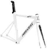 FabricBike Aero - Cuadro para Bicicleta Fixie, Fixed Gear, Single Speed, Cuadro de Aluminio y Horquilla de Carbono, 5 Colores, 3 Tallas, 2,145g (Talla M) (Glossy White & Black, M-54cm)