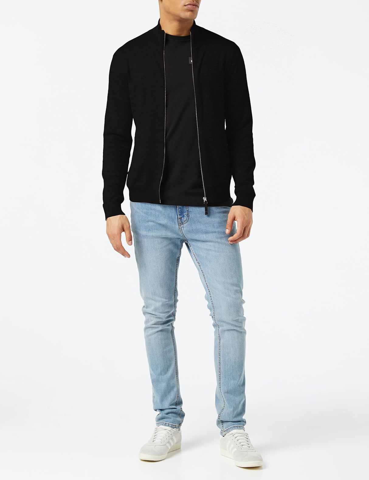 Armani Exchange Pullover Sweater Suéter para Hombre, Negro, XL
