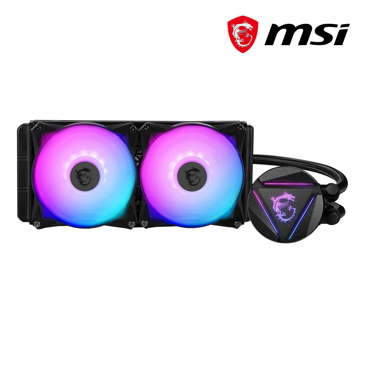 MSI MAG CORELIQUID 240R Refrigeración Líquida CPU AIO - Blockhead ARGB Giratorio, Bomba de Radiador Integrada, Flujo Dividido, Tubería a Prueba de Evaporación - Admite AMD e Intel
