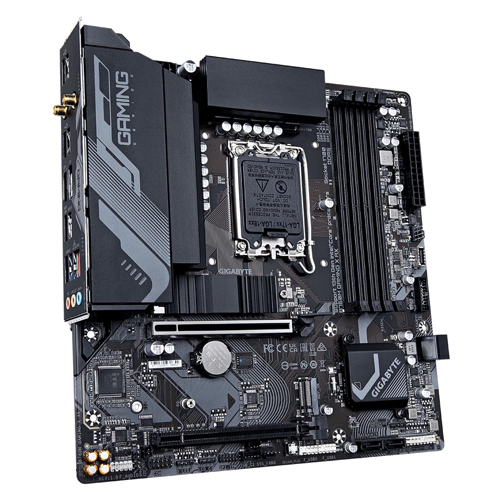 GIGABYTE B760M Gaming X AX Placa Base - Compatible con procesadores Intel Core 14ª generación, VRM de 8+1+1 Fases, hasta 7600 MHz DDR5, 2xPCIe 4.0 M.2, Wi-Fi 6E, LAN 2.5GbE, USB 3.2 Gen 2